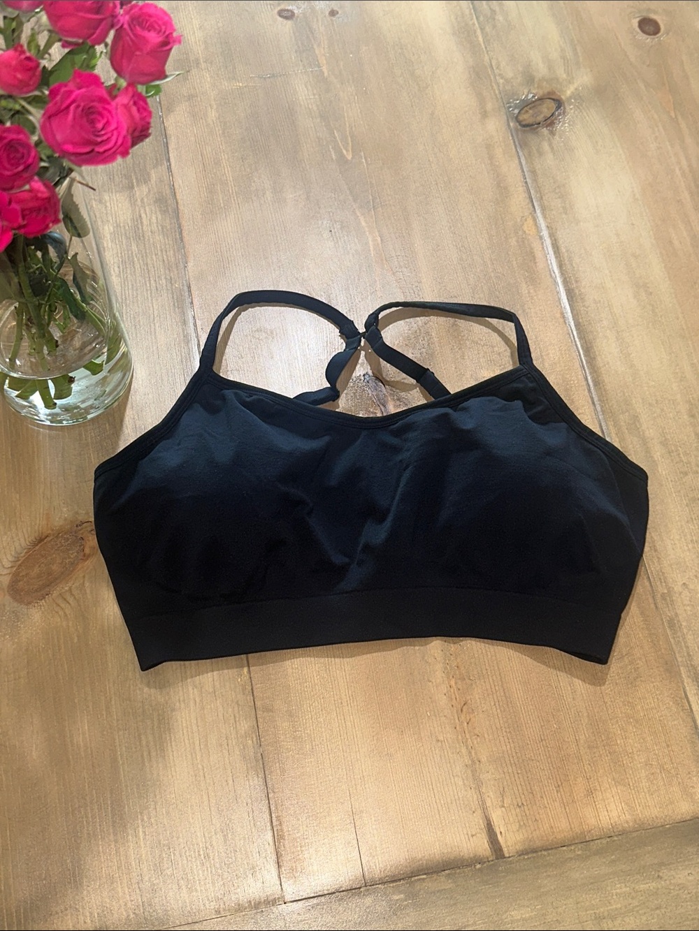 Athleta Black Cross-Back Sports Bralette